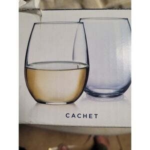 Luminarc Cachet Stemless Wine Glasses 15oz Set of 12 Clear Glass Barware USA NEW